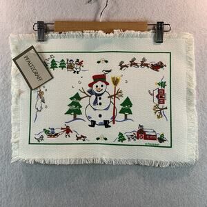 Pfatzgraff 1992 Christmas Placemats‎ Set of 2 Snow Village 16095 USA Made